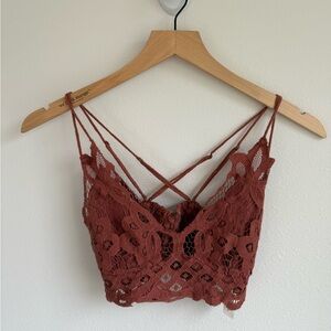 Free People Lace Bralette in Rust